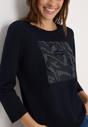 Shirt mit Schmucksteinen L - Urban Dark Blue