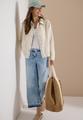 Langarm Bluse mit Hemdkragen aus Leinen XL - Macadamia Beige