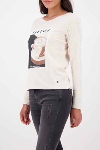 Langarmshirt mit Cappuccino-Aufdruck 36 - Almond