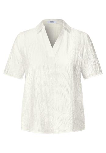Blusenshirt mit Struktur M - Vanilla White