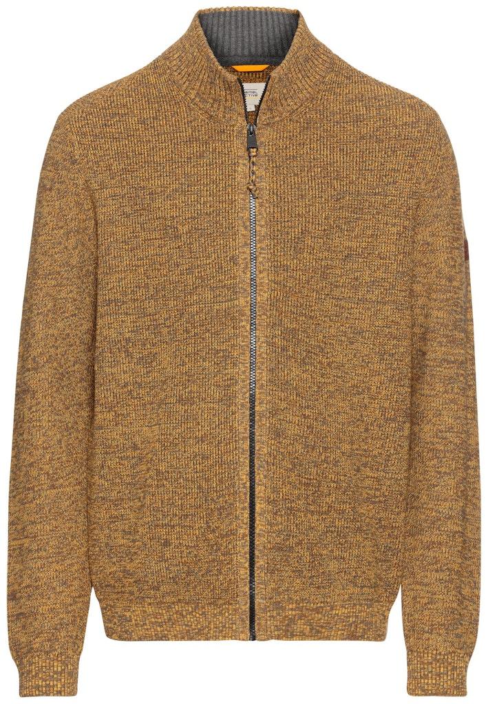 Strickjacke mit Reißverschluss Gelb 3XL